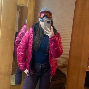 Scott Reversible Pink Black Puffer Ski Snow Jacket